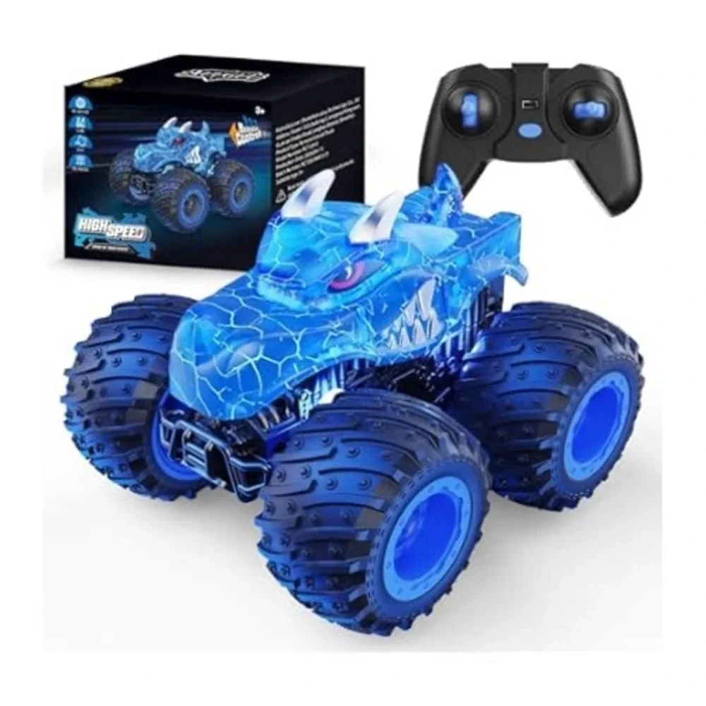 High Speed RC Spray Off-Road Vehicle Blue Dinosaur Monster Truck RCT-2910 2.4GHz